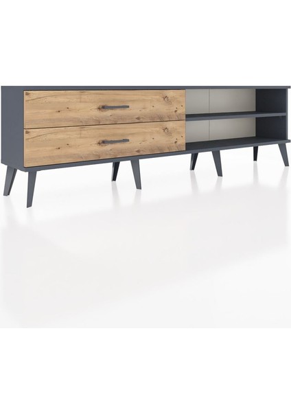 Arges Tv Ünitesi Tek Raflı 2 Çekmeceli 176X30X51 Antrasit-Antrasit/çam fiyatları
