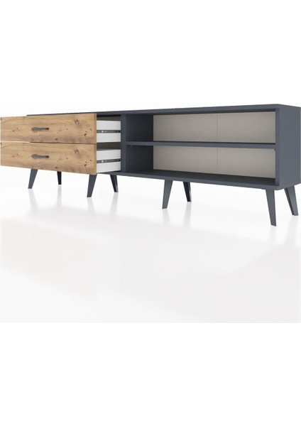 Arges Tv Ünitesi Tek Raflı 2 Çekmeceli 176X30X51 Antrasit-Antrasit/çam fırsatları