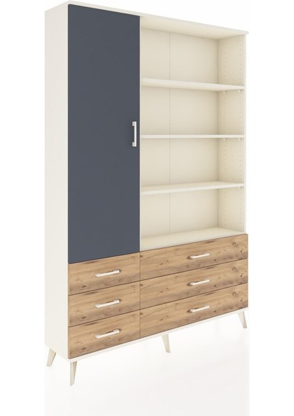 Arges Dolap 8 Raflı 6 Çekmeceli Tek Kapaklı 132X30X195 Aytaşı-Antrasit/çam fiyatları