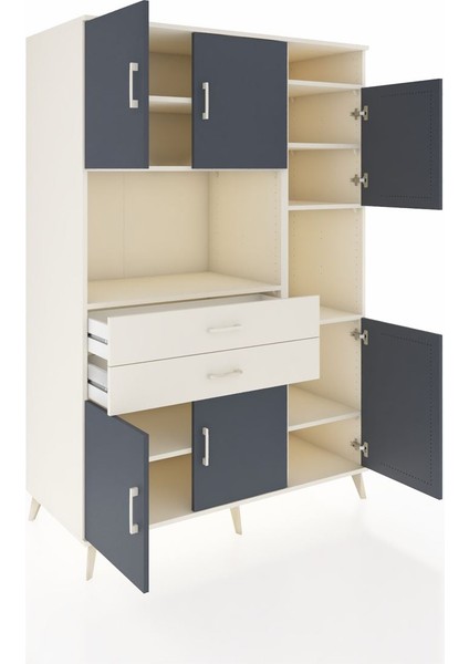 Kronos Dolap 9 Raflı 2 Çekmeceli 6 Kapaklı 132X59X195 Aytaşı-Antrasit/aytaşı indirimleri