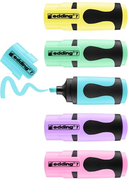 7 Mini Fosforlu Pastel Renkler 5'li Blister