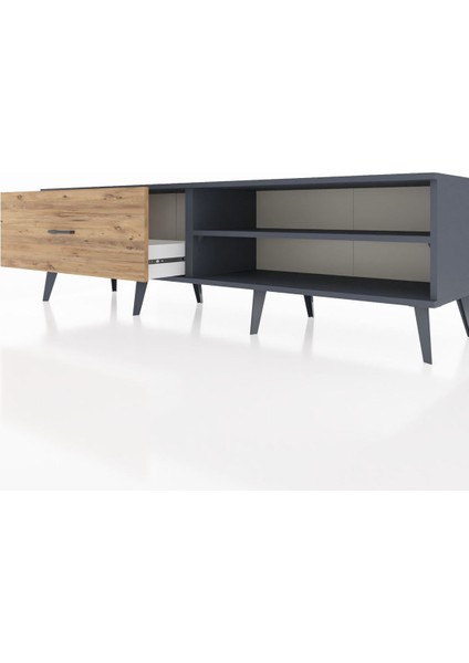 Hyperion Tv Ünitesi Tek Raflı Tek Çekmeceli 176X44X51 Antrasit-Antrasit/çam fırsatları