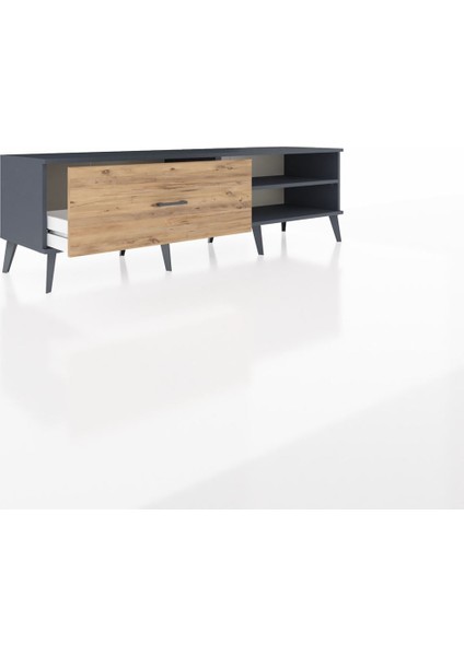 Hyperion Tv Ünitesi Tek Raflı Tek Çekmeceli 176X44X51 Antrasit-Antrasit/çam indirimleri