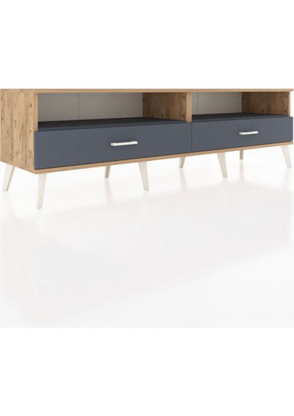 Hyperion Tv Ünitesi 2 Raflı 2 Çekmeceli 176X44X51 Çam-Antrasit/antrasit fiyatları