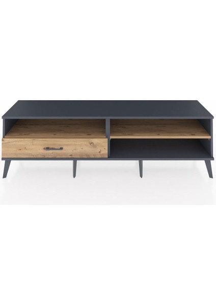 Hyperion Tv Ünitesi 2 Raflı Tek Çekmeceli 176X44X51 Antrasit-Çam/çam