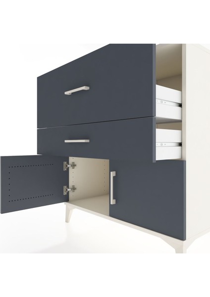 Hyperion Şifonyer 2 Çekmeceli 2 Kapaklı 88X44X96 Aytaşı-Antrasit indirimleri