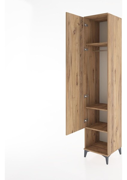 Hyperion Dolap 3 Raflı Tek Kapaklı Tek Askılı 44X44X221 Çam-Çam fırsatları