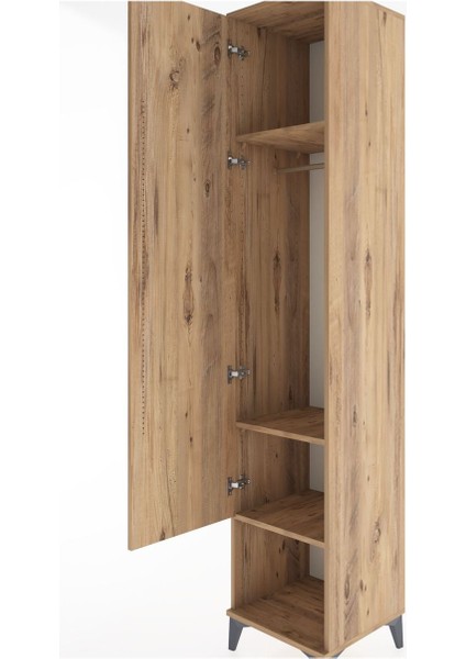 Hyperion Dolap 3 Raflı Tek Kapaklı Tek Askılı 44X44X221 Çam-Çam indirimleri