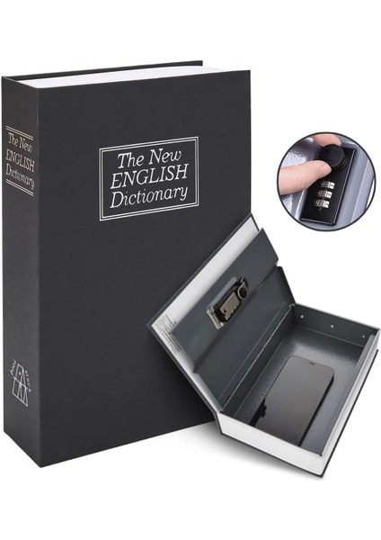 Lr-Sbb Kitap Şeklinde Gizli Kasa - Kumbara - Siyah