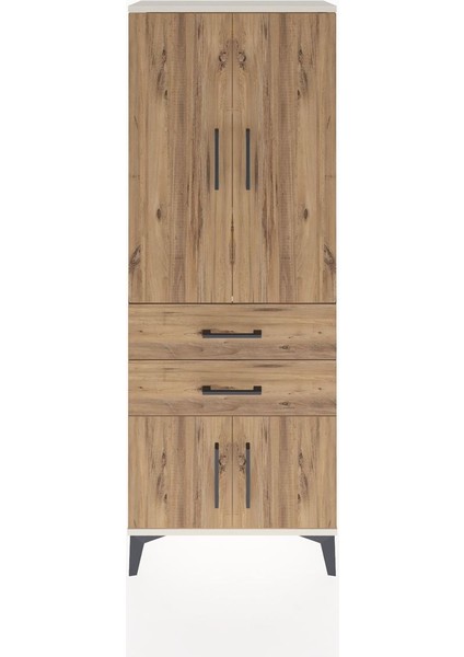 Arges Dolap 3 Raflı 2 Çekmeceli 4 Kapaklı 60X30X163 Aytaşı-Çam
