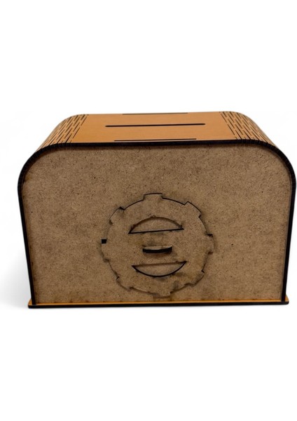 Kişiye Özel Isme Özel Ahşap Kumbara – Hediye & Para Biriktirme Kutusu - Turuncu