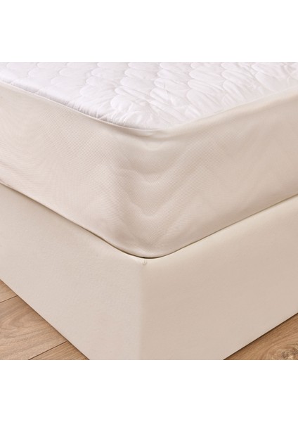 Soft Dalga Kapitoneli Fitted Çift Kişilik Alez - Beyaz - 160X200 cm fiyatları