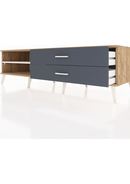 Kronos Tv Ünitesi Tek Raflı 2 Çekmeceli 176X59X51 Çam-Aytaşı/antrasit fırsatları