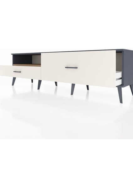 Hyperion Tv Ünitesi Tek Raflı 2 Çekmeceli 176X44X51 Antrasit-Çam/aytaşı fırsatları