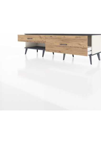 Hyperion Tv Ünitesi 2 Çekmeceli 176X44X51 Aytaşı-Antrasit/çam modelleri