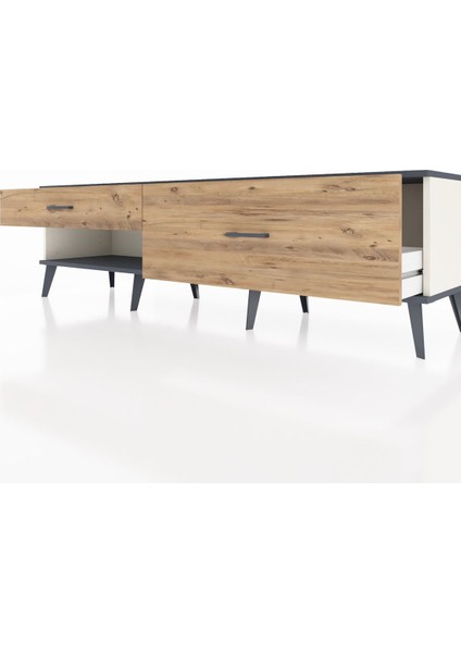 Hyperion Tv Ünitesi 2 Çekmeceli 176X44X51 Aytaşı-Antrasit/çam fırsatları
