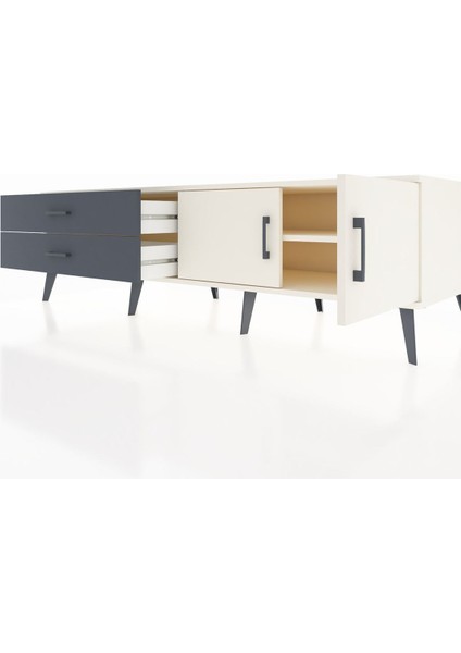 Kronos Tv Ünitesi Tek Raflı 2 Çekmeceli 2 Kapaklı 176X59X51 Aytaşı-Aytaşı/antrasit fırsatları