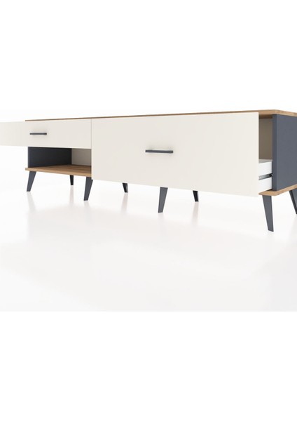 Hyperion Tv Ünitesi 2 Çekmeceli 176X44X51 Antrasit-Çam/aytaşı fırsatları