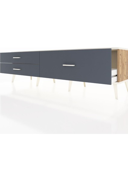 Hyperion Tv Ünitesi 3 Çekmeceli 176X44X51 Çam-Aytaşı/antrasit fırsatları