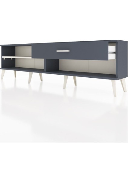 Arges Tv Ünitesi Tek Raflı Tek Çekmeceli 176X30X51 Antrasit-Aytaşı/antrasit fırsatları