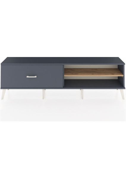 Arges Tv Ünitesi Tek Raflı Tek Çekmeceli 176X30X51 Antrasit-Çam/antrasit