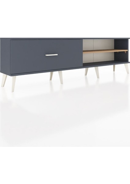 Arges Tv Ünitesi Tek Raflı Tek Çekmeceli 176X30X51 Antrasit-Çam/antrasit fiyatları