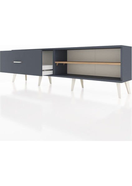 Arges Tv Ünitesi Tek Raflı Tek Çekmeceli 176X30X51 Antrasit-Çam/antrasit fırsatları