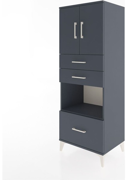 Hyperion Dolap 3 Raflı 3 Çekmeceli 2 Kapaklı 60X44X163 Antrasit-Antrasit modelleri
