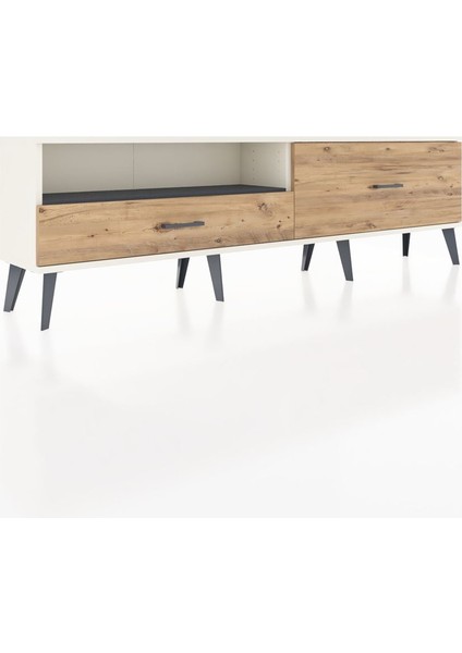 Arges Tv Ünitesi Tek Raflı 2 Çekmeceli 176X30X51 Aytaşı-Antrasit/çam fiyatları