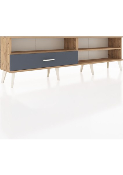 Arges Tv Ünitesi 2 Raflı Tek Çekmeceli 176X30X51 Çam-Çam/antrasit fiyatları