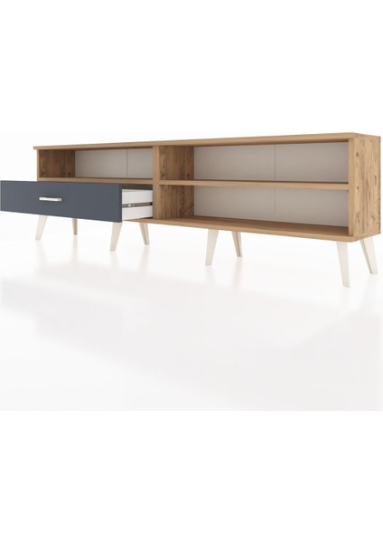 Arges Tv Ünitesi 2 Raflı Tek Çekmeceli 176X30X51 Çam-Çam/antrasit fırsatları