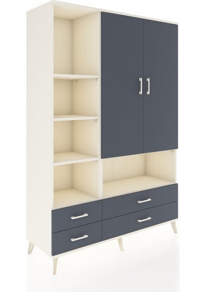 Hyperion Dolap 8 Raflı 4 Çekmeceli 2 Kapaklı 132X44X195 Aytaşı-Antrasit/antrasit fiyatları