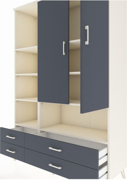 Hyperion Dolap 8 Raflı 4 Çekmeceli 2 Kapaklı 132X44X195 Aytaşı-Antrasit/antrasit fırsatları