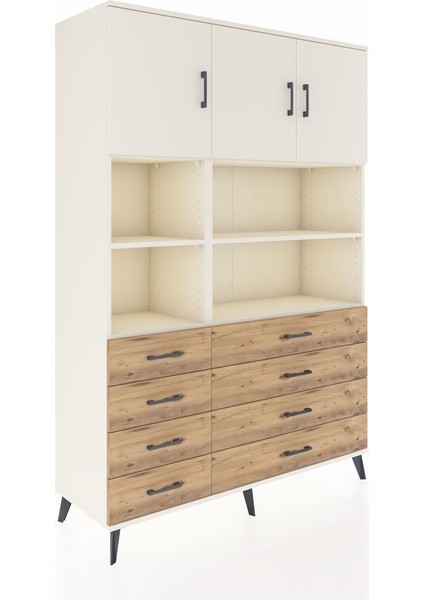 Hyperion Dolap 8 Raflı 8 Çekmeceli 3 Kapaklı 132X44X195 Aytaşı-Aytaşı/çam fiyatları
