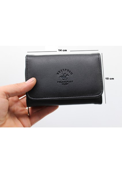 Siyah Bozuk Para Gözlü Bol Kartlıklı Mini Kadın Cüzdanı 004