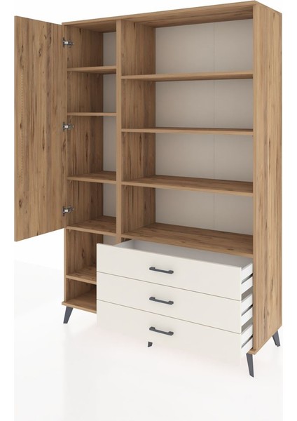 Hyperion Dolap 9 Raflı 3 Çekmeceli Tek Kapaklı 132X44X195 Çam-Çam/aytaşı modelleri