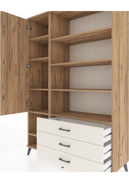 Hyperion Dolap 9 Raflı 3 Çekmeceli Tek Kapaklı 132X44X195 Çam-Çam/aytaşı fırsatları