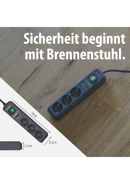 Eco-, 3'lü Çoklu Priz, Yüksek Gerilim Korumalı (Anahtarlı Çoklu Priz ve 1,5 M Kablolu - Özellikle Enerji Tasarruflu), fiyatları