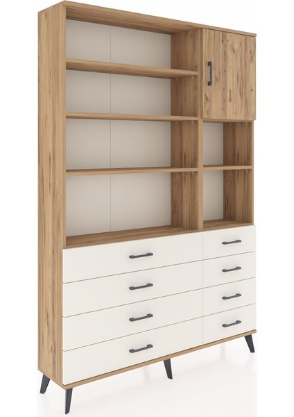 Arges Dolap 8 Raflı 8 Çekmeceli Tek Kapaklı 132X30X195 Çam-Çam/aytaşı fiyatları