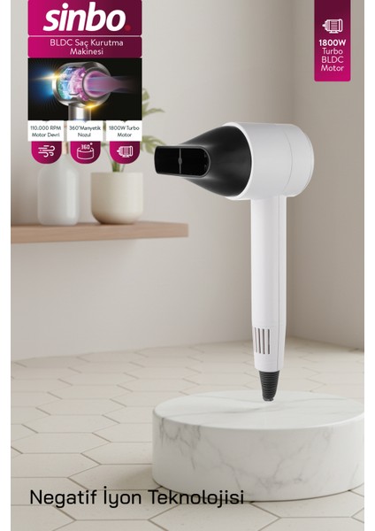 SHD-1705 Bldc Saç Kurutma Makinesi-Beyaz