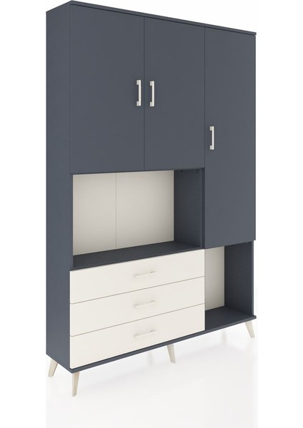 Arges Dolap 6 Raflı 3 Çekmeceli 3 Kapaklı 132X30X195 Antrasit-Antrasit/aytaşı fiyatları