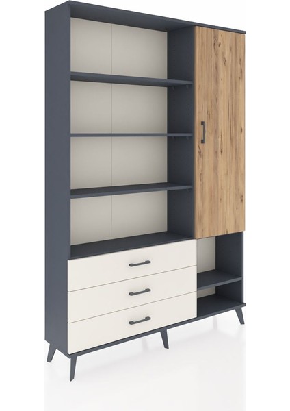 Arges Dolap 9 Raflı 3 Çekmeceli Tek Kapaklı 132X30X195 Antrasit-Çam/aytaşı fiyatları