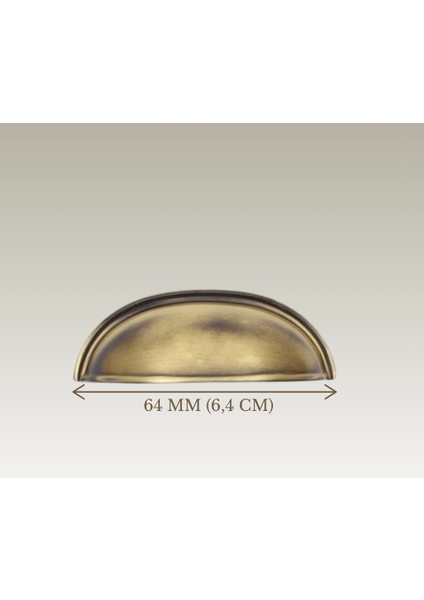 Tas Midye Çanak 64MM Antik Sarı Dolap Çekmece Vestiyer Mobilya Kulpu Metal Kulp ( 10 Adet ) fiyatları
