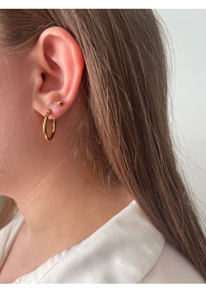 12'li Mega Paslanmaz Çelik Küpe Seti - 3 Boy Halka ve Sembolik Stud Kombini fiyatları