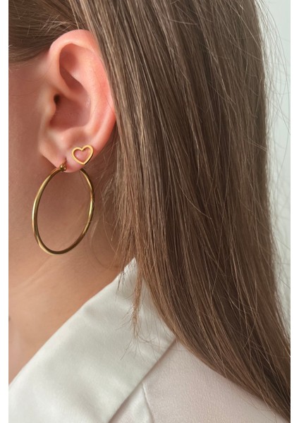 12'li Mega Paslanmaz Çelik Küpe Seti - 3 Boy Halka ve Sembolik Stud Kombini fırsatları