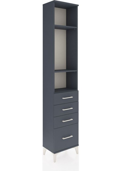 Arges Dolap 3 Raflı 4 Çekmeceli 44X30X221 Antrasit-Antrasit fiyatları