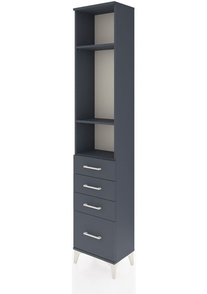 Arges Dolap 3 Raflı 4 Çekmeceli 44X30X221 Antrasit-Antrasit modelleri