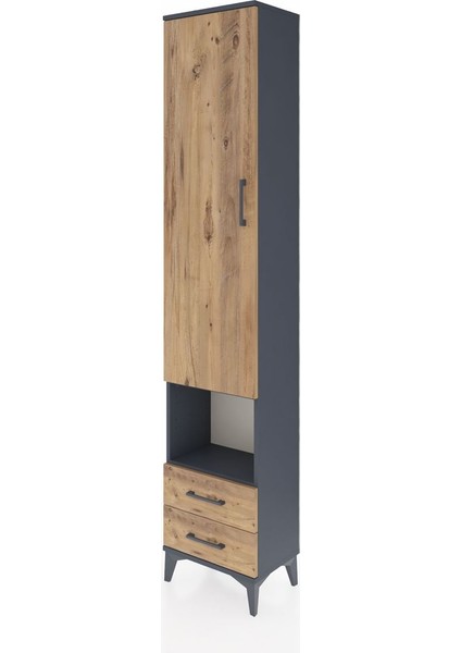 Arges Dolap 3 Raflı 2 Çekmeceli Tek Askılı 44X30X221 Antrasit-Çam modelleri