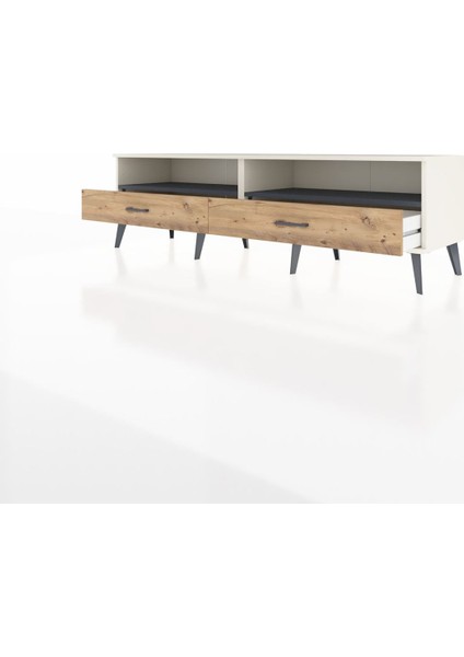 Hyperion Tv Ünitesi 2 Raflı 2 Çekmeceli 176X44X51 Aytaşı-Antrasit/çam modelleri