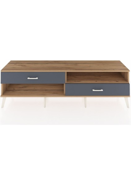 Hyperion Tv Ünitesi Tek Raflı 2 Çekmeceli 176X44X51 Çam-Çam/antrasit